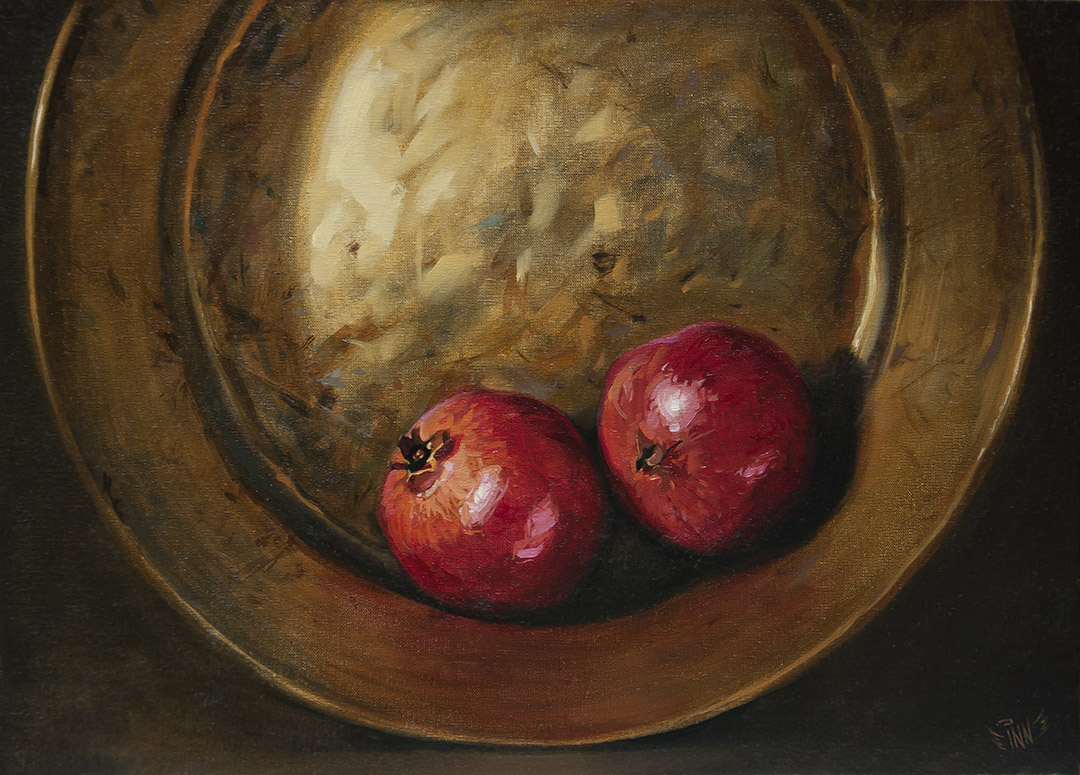 Pomegranates in the brass basin