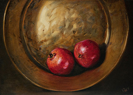 Pomegranates in the brass basin